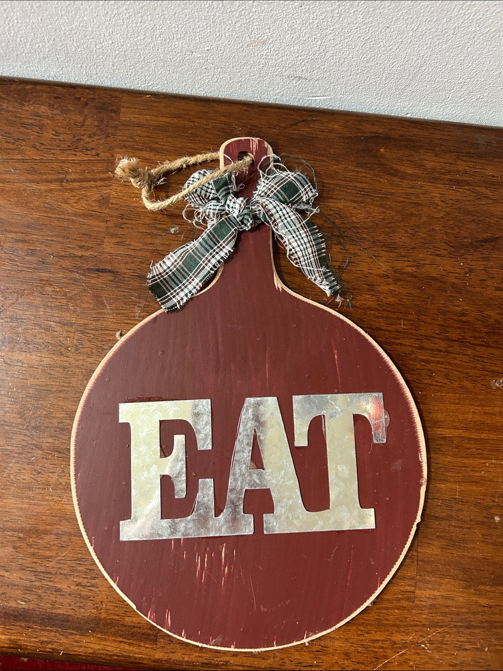 Rustic Red "EAT" Holiday Wall Hanging - Unbranded